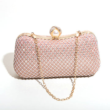 Imitation Diamond One-Shoulder Cross-Body Clutch Bags