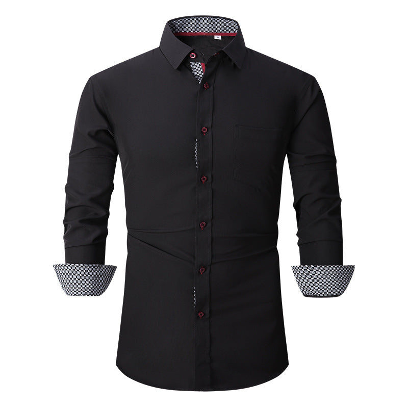 Men's Classic Long Sleeves Solid Color Shirt