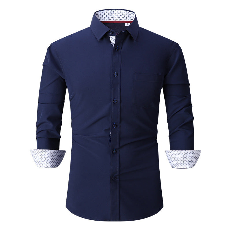Men's Classic Long Sleeves Solid Color Shirt