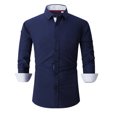 Men's Classic Long Sleeves Solid Color Shirt