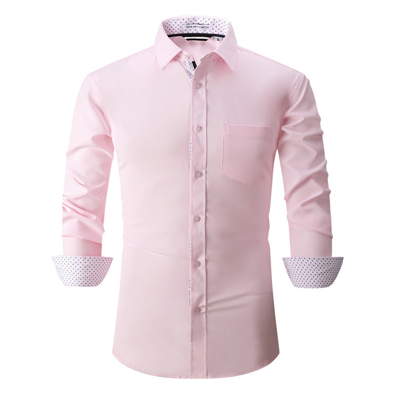 Men's Classic Long Sleeves Solid Color Shirt