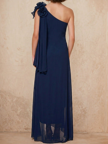 A-Line/Princess One-Shoulder Sleeveless Floor-Length Mother of the Bride Dresses with Split Side