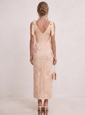 Sheath/Column V-Neck Sleeveless Lace Ankle-Length Cocktail Dresses